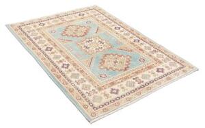 Tappeto Kazak Washed Geometrico Azzurro Avorio 103x143 Cm