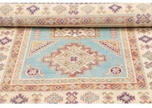 Tappeto Kazak Washed Geometrico Azzurro Avorio 103x143 Cm