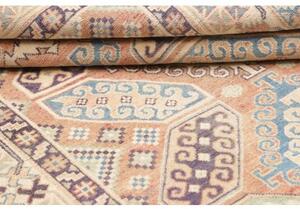 Tappeto Kazak Washed Geometrico Ruggine Azzurro 153x210 Cm