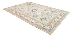 Tappeto Kazak Washed Geometrico Grigio Chiaro Blu 203x300 Cm