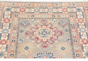 Tappeto Kazak Washed Geometrico Grigio Chiaro Blu 83x200 Cm