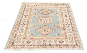 Tappeto Kazak Washed Geometrico Azzurro Avorio 103x143 Cm
