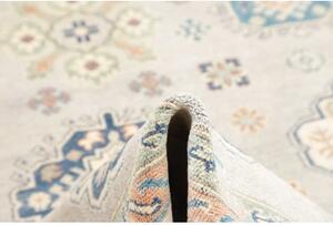 Tappeto Kazak Washed Geometrico Grigio Chiaro Blu 203x300 Cm