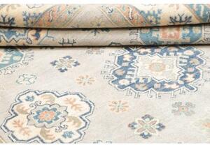 Tappeto Kazak Washed Geometrico Grigio Chiaro Blu 203x300 Cm