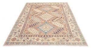 Tappeto Kazak Washed Geometrico Ruggine Azzurro 153x210 Cm
