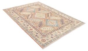 Tappeto Kazak Washed Geometrico Ruggine Azzurro 153x210 Cm