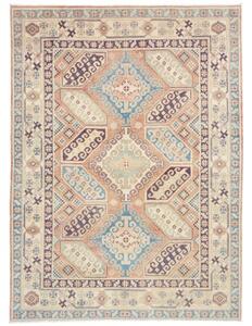 Tappeto Kazak Washed Geometrico Ruggine Azzurro 153x210 Cm