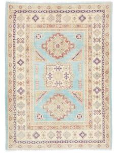 Tappeto Kazak Washed Geometrico Azzurro Avorio 103x143 Cm