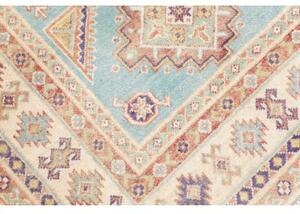 Tappeto Kazak Washed Geometrico Azzurro Avorio 103x143 Cm