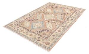 Tappeto Kazak Washed Geometrico Ruggine Azzurro 153x210 Cm