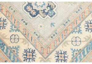 Tappeto Kazak Washed Geometrico Grigio Chiaro Blu 203x300 Cm