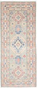 Tappeto Kazak Washed Geometrico Grigio Chiaro Blu 83x200 Cm