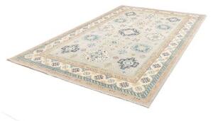 Tappeto Kazak Washed Geometrico Grigio Chiaro Blu 203x300 Cm