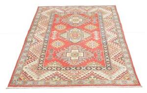 Tappeto Kazak Washed Stilizzato Rosso Azzurro 100x149 Cm