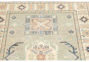 Tappeto Kazak Washed Stilizzato Verde Salvia Celeste 81x125 Cm