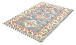 Tappeto Kazak Washed Stilizzato Azzurro Avorio 102x142 Cm