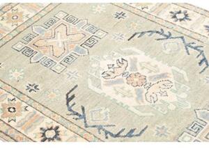 Tappeto Kazak Washed Stilizzato Verde Salvia Celeste 81x125 Cm