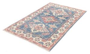 Tappeto Kazak Washed Stilizzato Blu Rosso Corallo 101x152 Cm