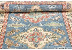 Tappeto Kazak Washed Stilizzato Azzurro Avorio 102x142 Cm