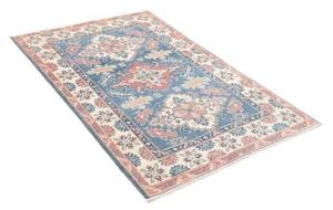 Tappeto Kazak Washed Stilizzato Blu Rosso Corallo 101x152 Cm