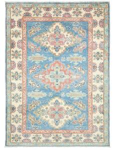 Tappeto Kazak Washed Stilizzato Azzurro Avorio 102x142 Cm
