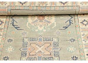 Tappeto Kazak Washed Stilizzato Verde Salvia Celeste 81x125 Cm