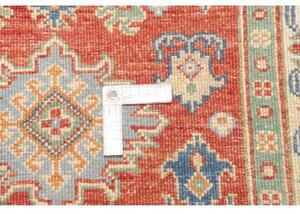 Tappeto Kazak Washed Stilizzato Rosso Ruggine Azzurro 80x122 Cm