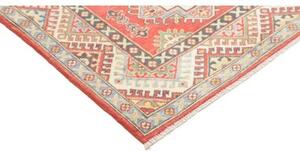 Tappeto Kazak Washed Stilizzato Rosso Azzurro 100x149 Cm