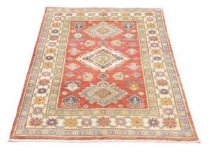 Tappeto Kazak Washed Stilizzato Rosso Ruggine Azzurro 80x122 Cm