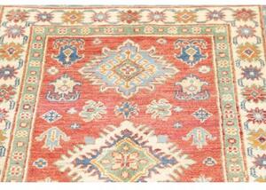 Tappeto Kazak Washed Stilizzato Rosso Ruggine Azzurro 80x122 Cm