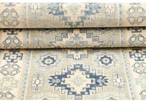Tappeto Kazak Washed Geometrico Azzurro Beige Corsia 78x291 Cm