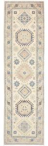 Tappeto Kazak Washed Geometrico Avorio Blu Indaco Corsia 82x296 Cm