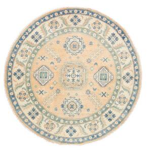 Tappeto Kazak Washed Stilizzato Pesca Blu Rotondo 149x151 Cm