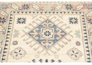 Tappeto Kazak Washed Geometrico Avorio Blu Indaco Corsia 82x296 Cm