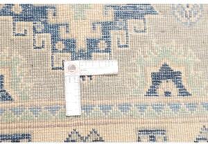 Tappeto Kazak Washed Geometrico Azzurro Beige Corsia 78x291 Cm