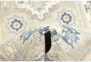 Tappeto Kazak Washed Geometrico Azzurro Beige Corsia 78x291 Cm