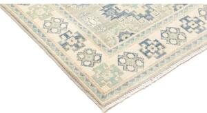 Tappeto Kazak Washed Geometrico Azzurro Beige Corsia 78x291 Cm