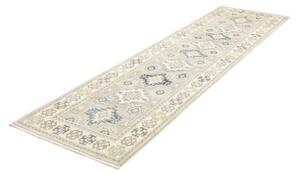 Tappeto Kazak Washed Geometrico Azzurro Beige Corsia 78x291 Cm