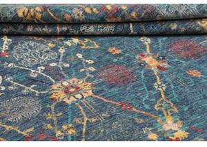 Tappeto Floralia Stilizzato Blu Petrolio Azzurro 202x297 Cm