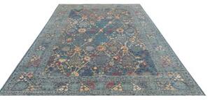 Tappeto Floralia Stilizzato Blu Petrolio Azzurro 202x297 Cm