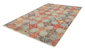 Tappeto Floralia Stilizzato Azzurro Rosso Mattone 204x294 Cm