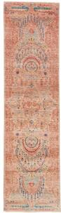 Tappeto Floralia Stilizzato Terracotta Azzurro Corsia 78x296 Cm