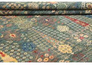 Tappeto Floralia Stilizzato Blu Petrolio Beige 246x303 Cm
