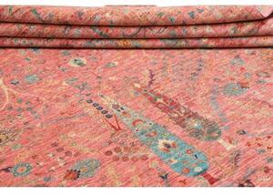 Tappeto Floralia Stilizzato Rosa Antico Azzurro 275x362 Cm