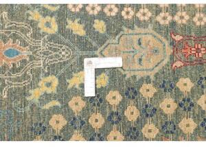 Tappeto Floralia Stilizzato Blu Petrolio Beige 246x303 Cm