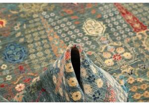 Tappeto Floralia Stilizzato Blu Petrolio Beige 246x303 Cm