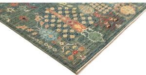 Tappeto Floralia Stilizzato Blu Petrolio Beige 246x303 Cm