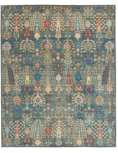 Tappeto Floralia Stilizzato Blu Petrolio Beige 246x303 Cm