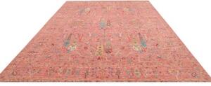 Tappeto Floralia Stilizzato Rosa Antico Azzurro 275x362 Cm