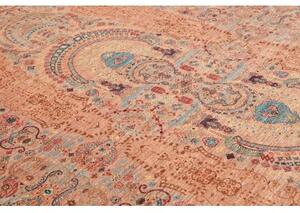 Tappeto Floralia Stilizzato Ruggine Azzurro 248x309 Cm